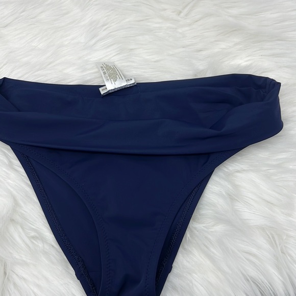 Heidi Klein Fold over stretch-woven bikini bottoms Women’s Small Navy - Picture 5 of 5